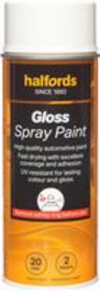 Halfords S0-080 White Gloss Car Spray Paint - 400Ml