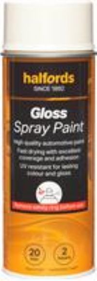 Halfords S0-220 White Gloss Car Spray Paint - 400Ml