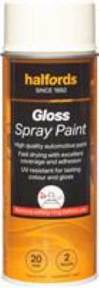 Halfords S0-260 White Gloss Car Spray Paint - 400Ml