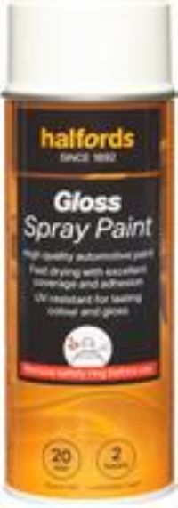 Halfords S0-210 White Gloss Car Spray Paint - 400Ml