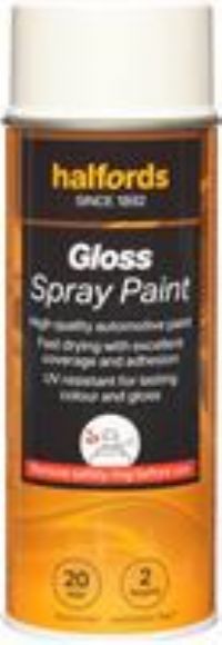 Halfords S0-240 White Gloss Car Spray Paint - 400Ml