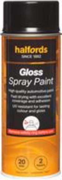 Halfords S2-030 Black Gloss Car Spray Paint - 400Ml