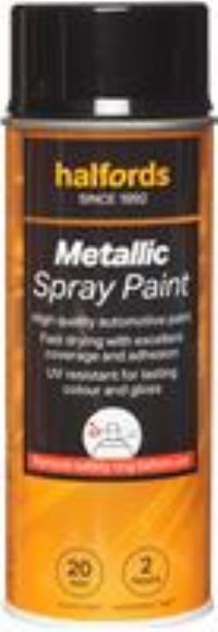 Halfords M2-120 Black Metallic Car Spray Paint - 400Ml
