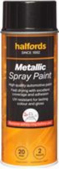 Halfords M2-060 Black Metallic Car Spray Paint - 400Ml