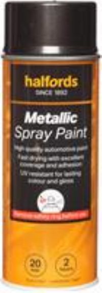 Halfords M2-020 Black Metallic Car Spray Paint - 400Ml