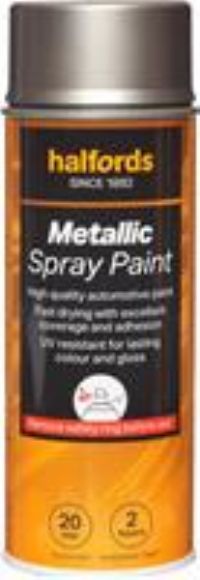 Halfords M0-300 Silver Metallic Car Spray Paint - 400Ml