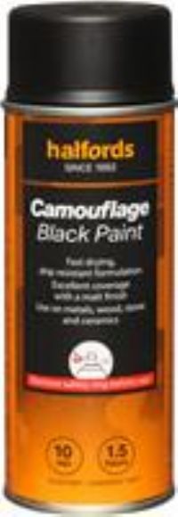 Halfords Camouflage Paint Black 400Ml