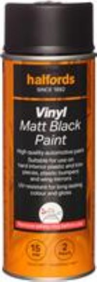 Halfords Vinyl Paint Matt Black 400Ml