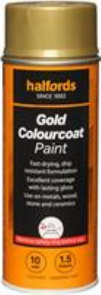 Halfords Colourcoat Gold Paint 400Ml