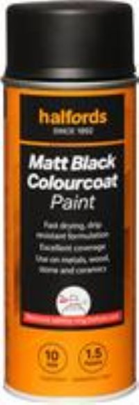 Halfords Colourcoat Matt Black Paint 400Ml