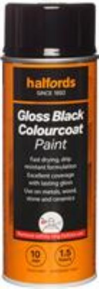 Halfords Colourcoat Gloss Black Paint 400Ml
