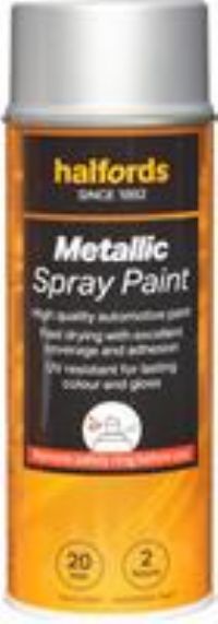Halfords M0-110 Silver Metallic Car Spray Paint - 400Ml