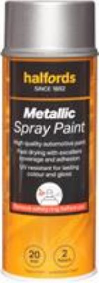 Halfords M0-350 Silver Metallic Car Spray Paint - 400Ml