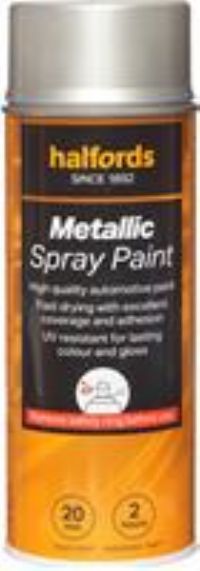 Halfords M0-220 Silver Metallic Car Spray Paint - 400Ml