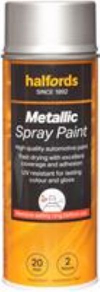 Halfords M0-190 Silver Metallic Car Spray Paint - 400Ml