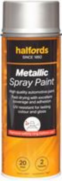 Halfords M0-180 Silver Metallic Car Spray Paint - 400Ml