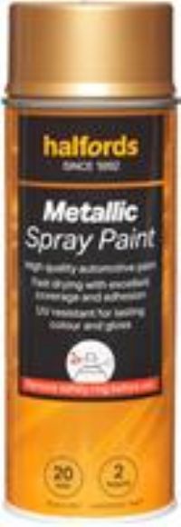 Halfords M5-080 Gold Metallic Car Spray Paint - 400Ml