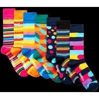 OddBalls | Sock Multipack | 7 Pack | Mens & Womens | Colourful Cotton Socks | Work Socks | Elasticated Ankle | Stripey Bundle | Size 7-10