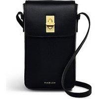 RADLEY London Womens Smooth Leather Black Medium Phone Cross Body Bag Threadneedle Street
