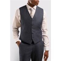Scott by The Label Tailored Fit Navy Blue Linen Blend Waistcoat