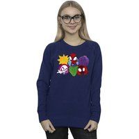 Marvel Women's Spidey & His Amazing Friends Faces Sweatshirt in Navy | Size: 2XL