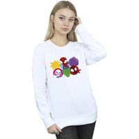 Marvel Women's Spidey & His Amazing Friends Faces Sweatshirt in White | Size: Medium