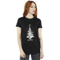 Harry Potter Christmas Tree Cotton Boyfriend T-Shirt In Black
