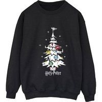 Harry Potter Women/'s Christmas Tree Sweatshirt Black Small