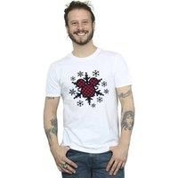 Disney Men/'s Mickey Mouse Gingham Snowflakes T-Shirt White XXXX-Large