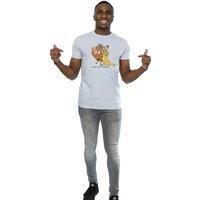 The Lion King Men's Classic Simba Timon & Pumba Heather T-Shirt in Grey | Size: Medium