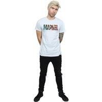 Marvel Men's Comics Infill Logo T-Shirt in Grey | Size: XL