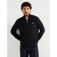 Ps Paul Smith Regular Fit Zebra Half Zip Knitted Jumper - Black
