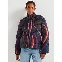 Ps Paul Smith Swirl Print Padded Coat - Blue