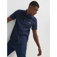 Ps Paul Smith Short Sleeve Casual Fit Zebra Logo Shirt - Blue