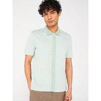 Ps Paul Smith Short Sleeve Knitted Button Front Polo Shirt - Green