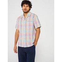 Ps Paul Smith Short Sleeve Casual Fit Check Print Shirt - White/Multi