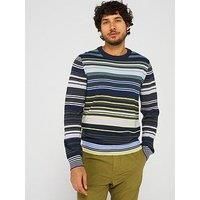 Ps Paul Smith Striped Merino Wool Sweater - Blue