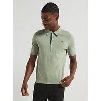 Ps Paul Smith Sweater Short Sleeve Polo Shirt Zebra Badge - Green