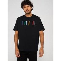 Ps Paul Smith Regular Fit Short Sleeve Stripe T-Shirt - Black