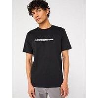 Ps Paul Smith Regular Fit Short Sleeve Metallic Brush Stroke T-Shirt - Black