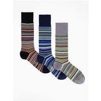 Ps Paul Smith 3 Pack Pique Signature Stripe Crew Socks - Multi