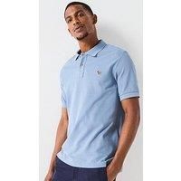 Ps Paul Smith Regular Fit Zebra Short Sleeve Polo Shirt - Light Blue