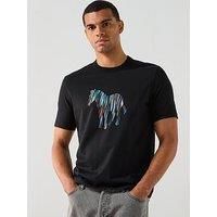Ps Paul Smith Colour Stripe Zebra Graphic T-Shirt - Black
