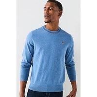 Ps Paul Smith Regular Fit Zebra Knitted Jumper - Light Blue