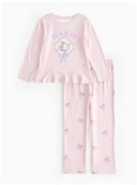 Disney Marie Pink Striped Print Jersey Pyjamas 1-2 years