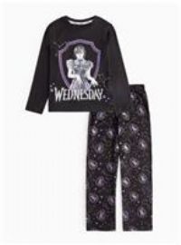 Wednesday Graphic Print Black Pyjama Set 10-11 years