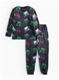 Minecraft Black Slinky Pyjama Set 9-10 years