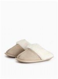 Stone Faux Fur Cuff Mule Slippers M