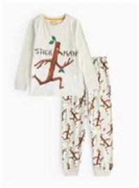 Stick Man Character Print Grey Marl Pyjamas 6-7 years
