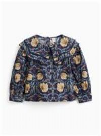 Tu x Morris & Co. Mini Me Blue Pimpernel Print Collared Blouse 3-4 years